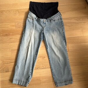 Seraphine Cropped Straight Wide Leg Maternity Jeans